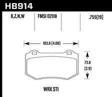 Rear Performance Ceramic Disc Brake Pad for Subaru WRX STI image 2