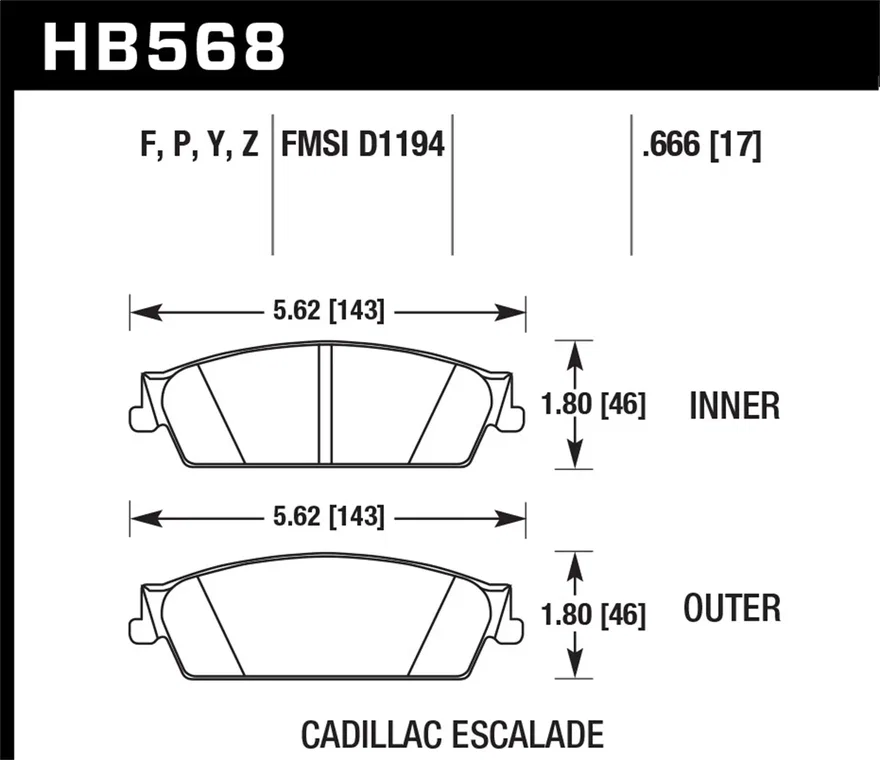 Rear HPS 5.0 Disc Brake Pad