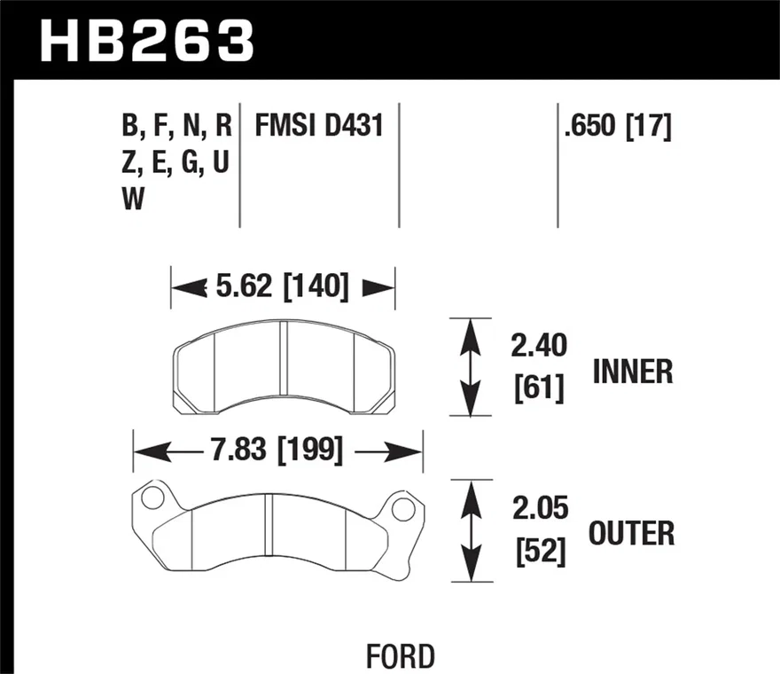 Front HPS 5.0 Disc Brake Pad