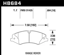 Front Performance Ceramic Disc Brake Pad for Land Rover image 2