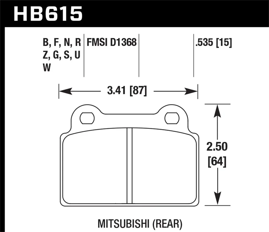 Rear HPS 5.0 Disc Brake Pad for Mitsubishi Lancer