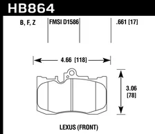 Front HPS Disc Brake Pad for Lexus image 2