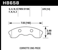 Front Performance Ceramic Disc Brake Pad for Chevrolet Corvette image 2