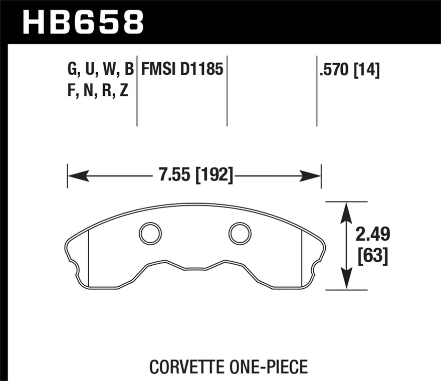 Front DTC-60 Disc Brake Pad for Chevrolet Corvette