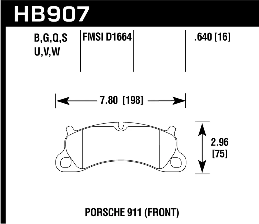 Front HPS 5.0 Disc Brake Pad for Porsche