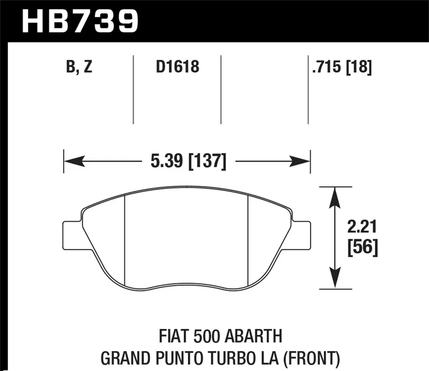 Front HPS 5.0 Disc Brake Pad for Fiat 500