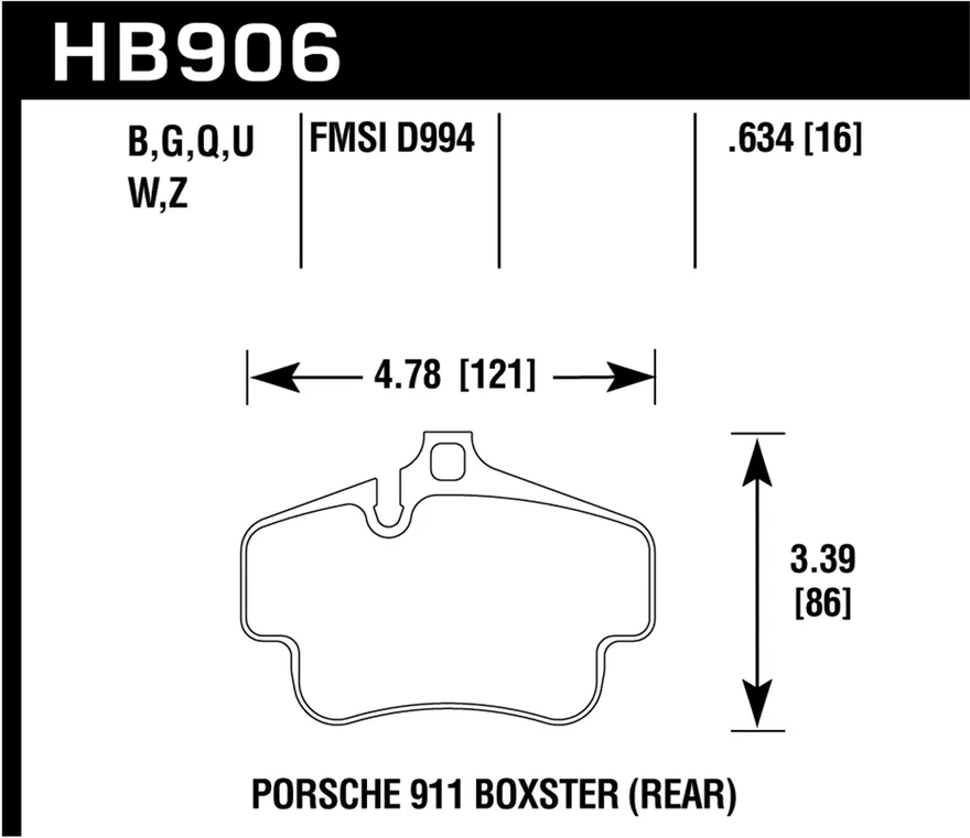 Rear HPS 5.0 Disc Brake Pad for Porsche