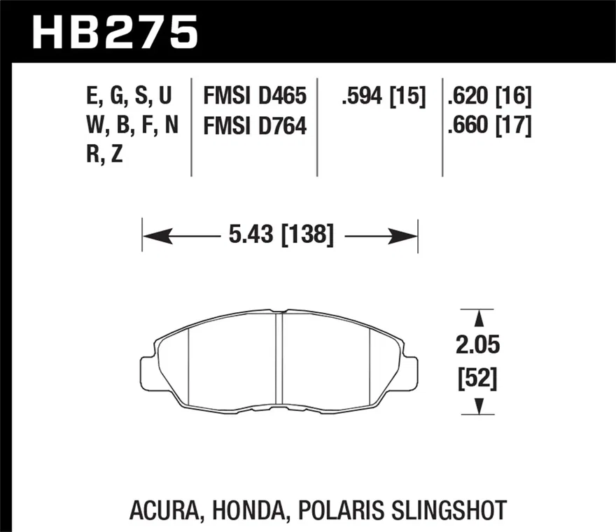 Front DTC-60 Disc Brake Pad