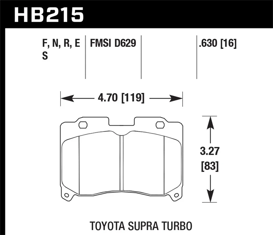 Front HPS 5.0 Disc Brake Pad for Toyota Supra