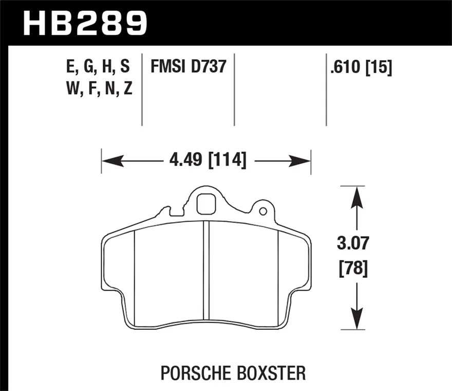 Front HPS 5.0 Disc Brake Pad for Porsche