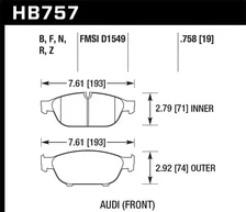 Front Performance Ceramic Disc Brake Pad for Audi image 2