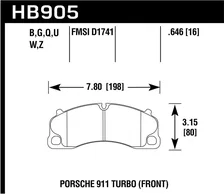 Front Performance Ceramic Disc Brake Pad for Porsche 911 image 2