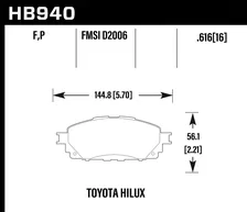 Front HPS Disc Brake Pad for Toyota Hilux image 2