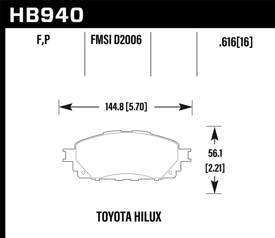 Front SuperDuty Disc Brake Pad for Toyota Hilux