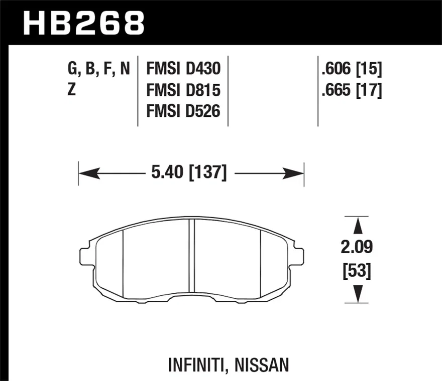 Front DTC-60 Disc Brake Pad