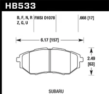 Front Performance Ceramic Disc Brake Pad for Subaru image 2