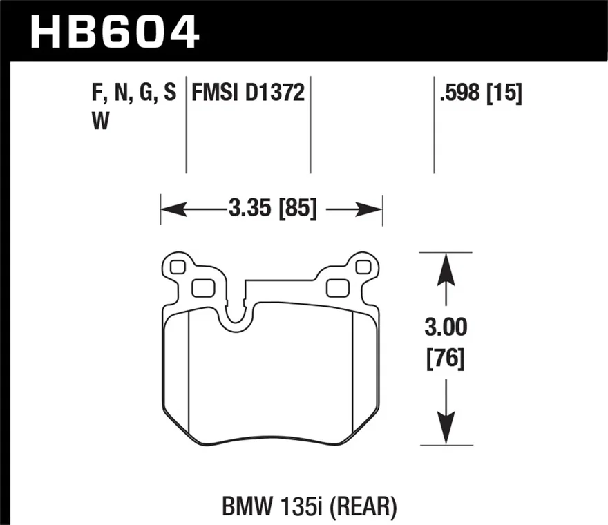 Rear HPS 5.0 Disc Brake Pad for BMW