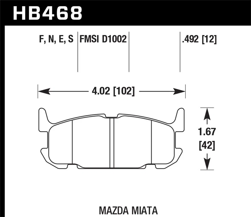 Rear HPS 5.0 Disc Brake Pad for Mazda Miata