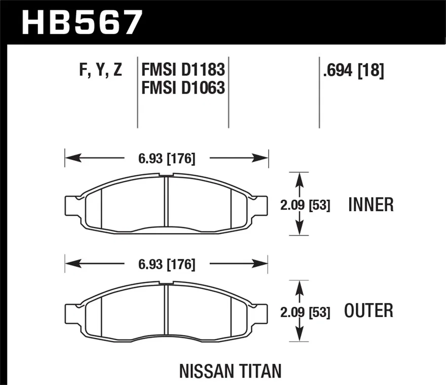 Front LTS Disc Brake Pad
