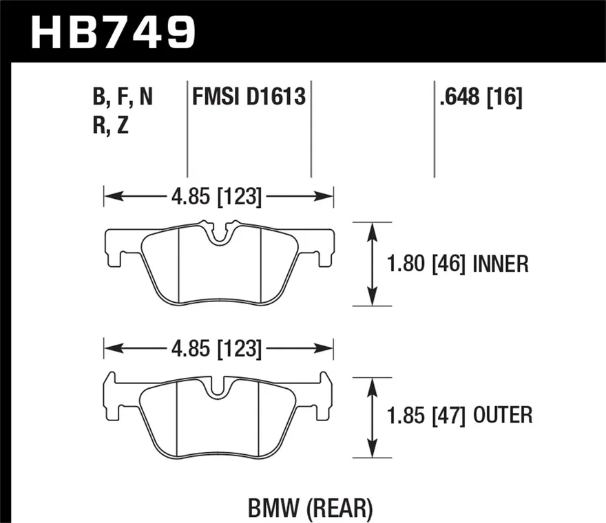 Rear HPS 5.0 Disc Brake Pad for BMW