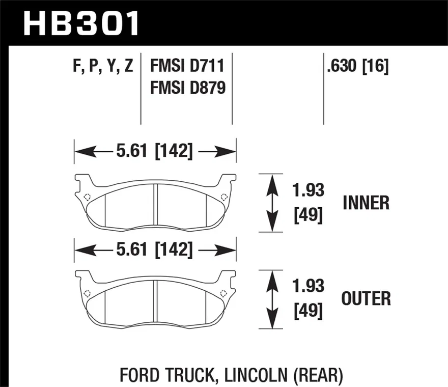 Rear HPS 5.0 Disc Brake Pad