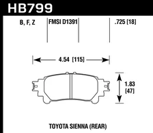 Rear Performance Ceramic Disc Brake Pad image 2