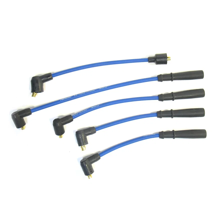 Flame-Thrower Spark Plug Wires 4 cyl 8mm Triumph Blue
