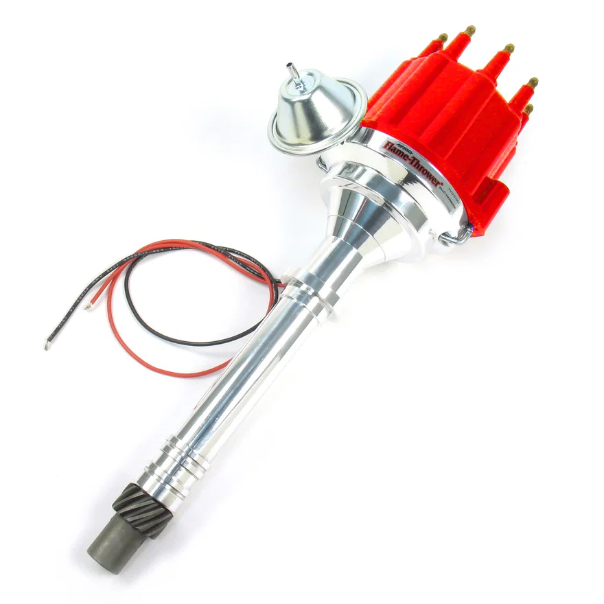 Dist Billet Chevy Red Male cap