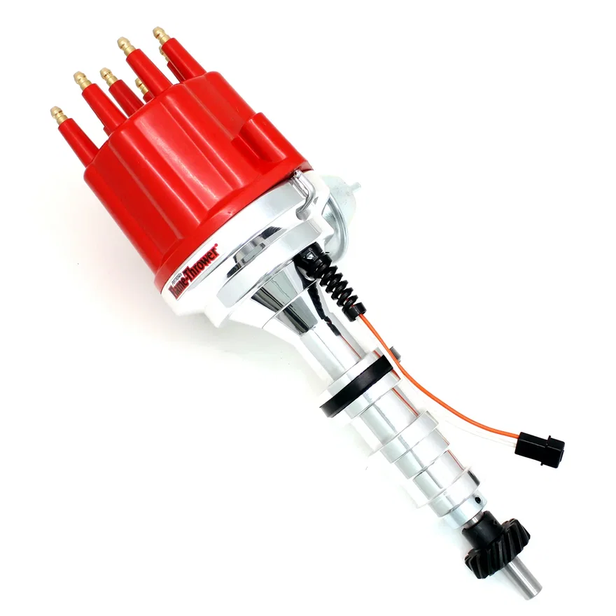 Dist Billet Mag Trig Ford 332-428 FE Red Male cap Vac Adv
