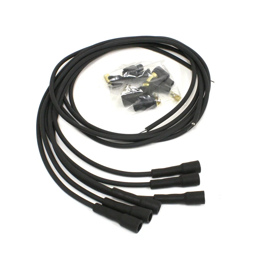 Flame-Thrower Spark Plug Wires 6 cyl British Universal 180 Degree Black