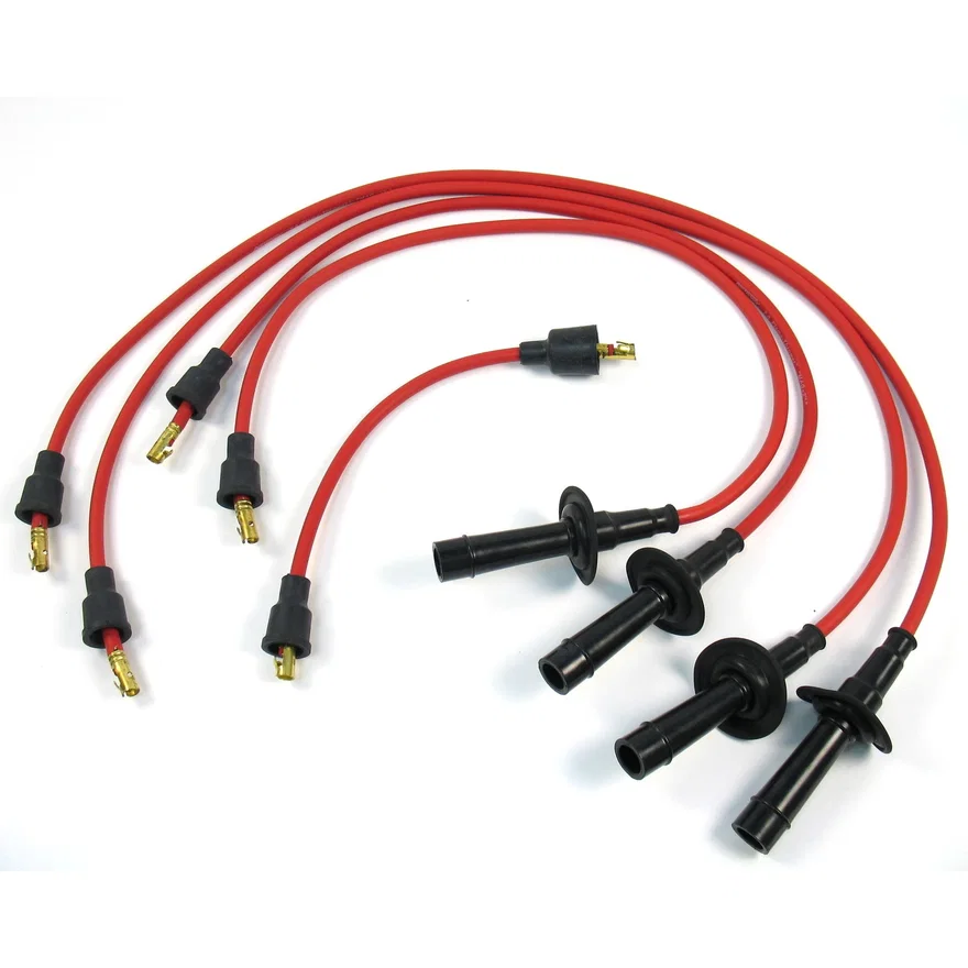 Flame-Thrower Spark Plug Wires 4 cyl VW Custom Fit Red