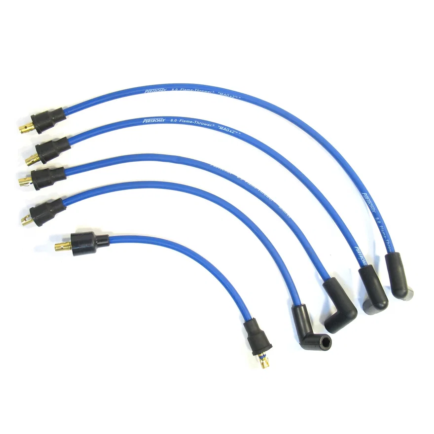 Flame-Thrower Spark Plug Wires 4 cyl 8mm Austin/MG Blue