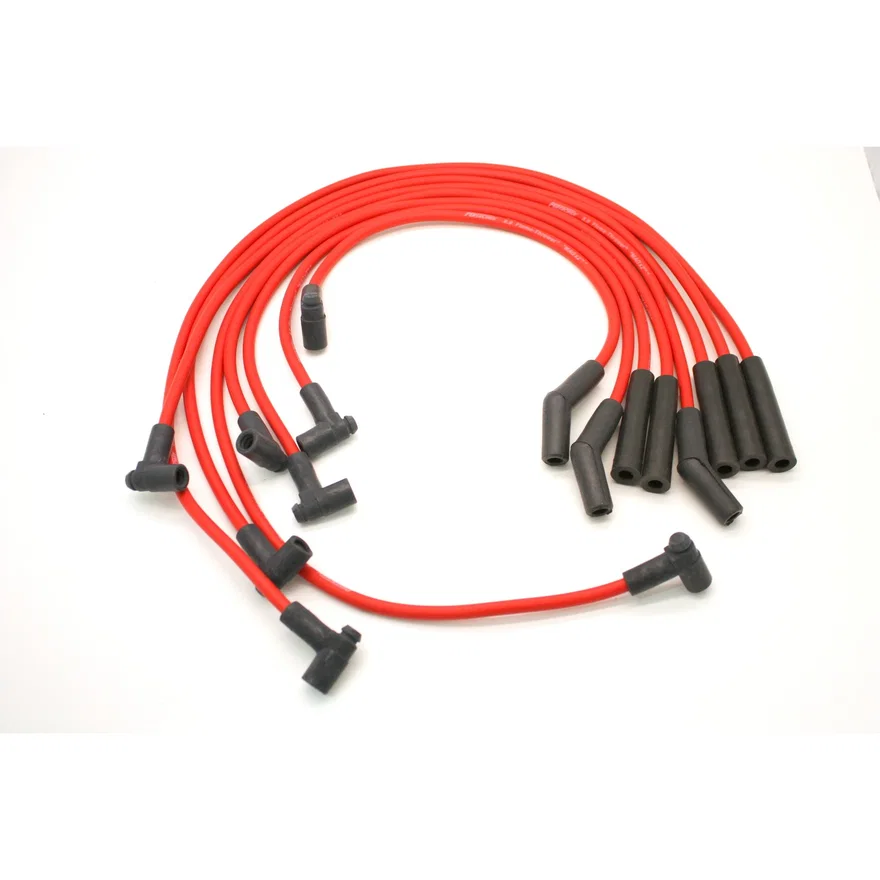 Flame-Thrower Spark Plug Wires 8 cyl 8mm GM HEI Custom Fit Red