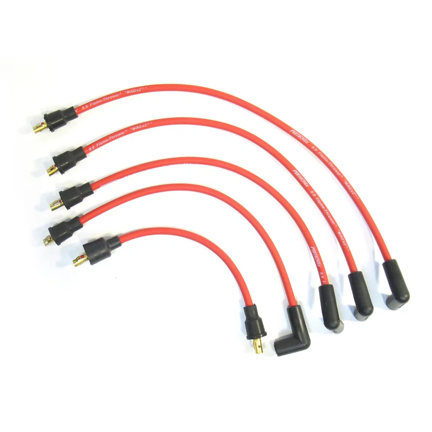 Flame-Thrower Spark Plug Wires 4 cyl 8mm Austin/MG Red