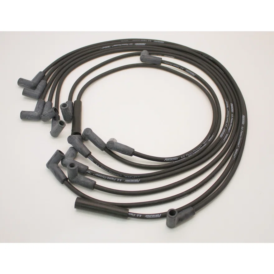 Flame-Thrower Spark Plug Wires 8 cyl 8mm GM HEI Custom Fit Black
