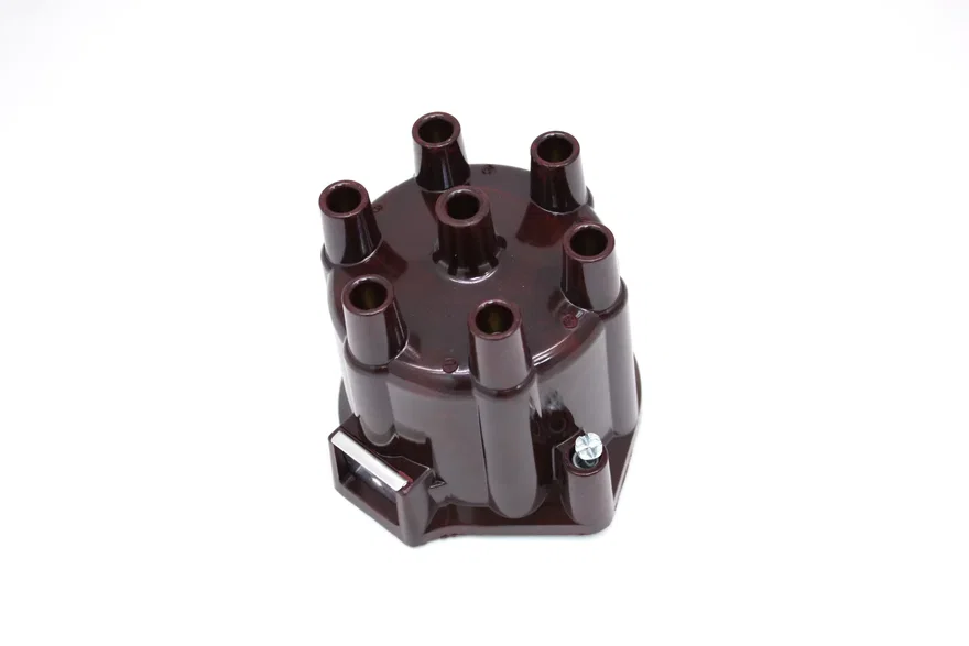 REPLACEMENT CAP FOR 6-CYLINDER FLAME-THROWER BILLET DISTRIBUTORS. RED FEMALE STYLE