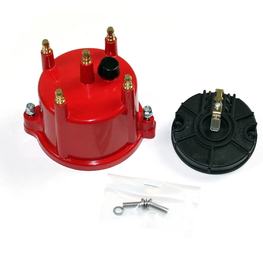 Cap and Rotor Kit, 4 cyl Billet red VW