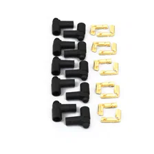 Flame-Thrower Spark Plug Wires 8 cyl 8mm Universal Straight Ceramic Boot Black Wire image 2