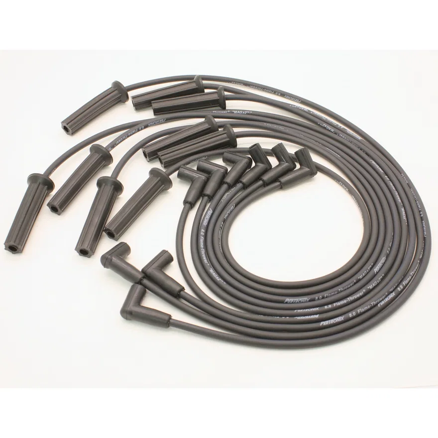 Flame-Thrower Spark Plug Wires 8 cyl 8mm GM HEI Custom Fit Black