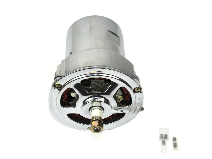 VW 90 AMP alternator allows the use of high current draw electrical accessories. A direct bolt-on replacement for air cooled Volkswagens.  Internally regulated for excellent output at idle