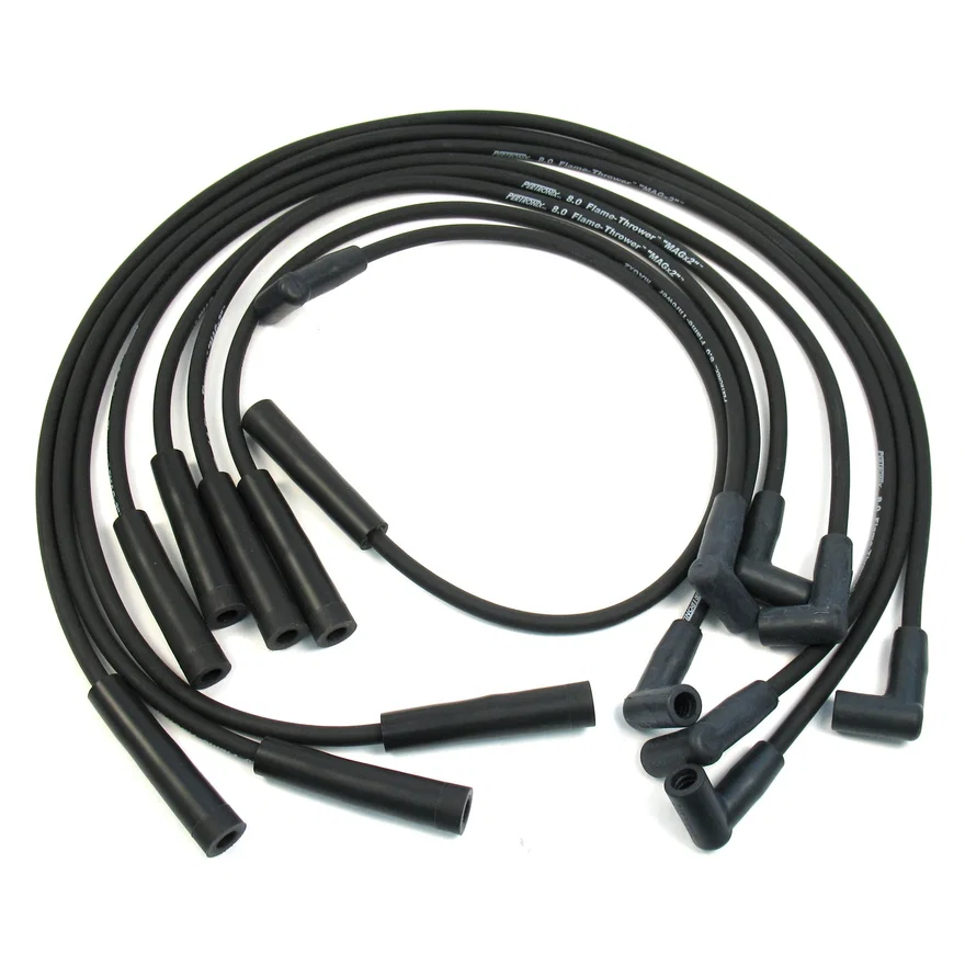 Flame-Thrower Spark Plug Wires 8 cyl 8mm GM HEI Custom Fit Black