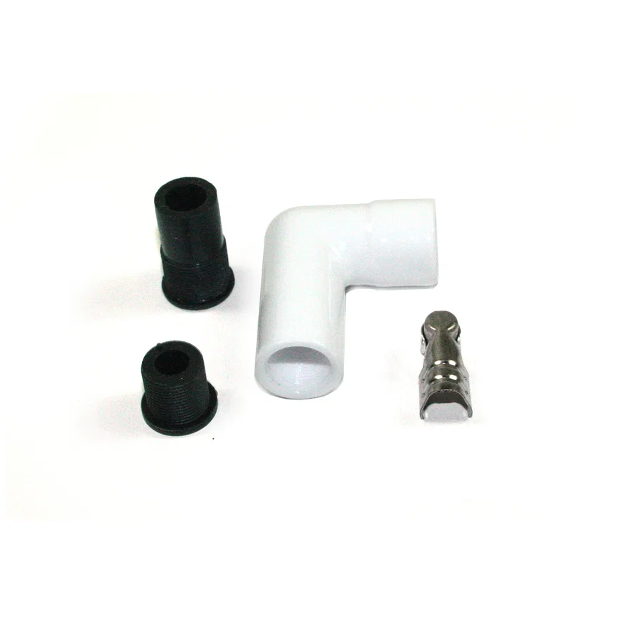 White Ceramic Spark Plug Boot 90 Degree