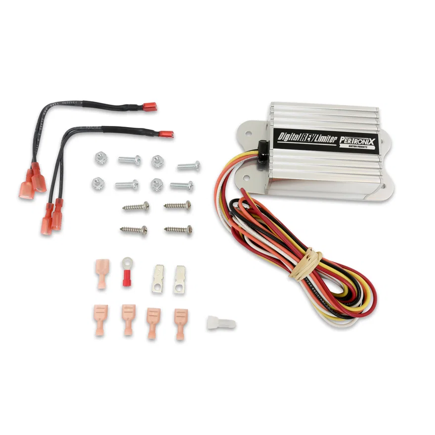 DIGITAL REV LIMITER. THIS DIGITAL MICROCONTROLER BASED UNIT PRODUCES A (+/- 0.01) ACURACY. COMPATIBLE WITH MOST EVENFIRE POINTS STYLE IGNITIONS IN 4 ,6, OR 8-CYL ENGINES. ALSO GM HEI AND FACTORY ELECTRONIC IGNITIONS