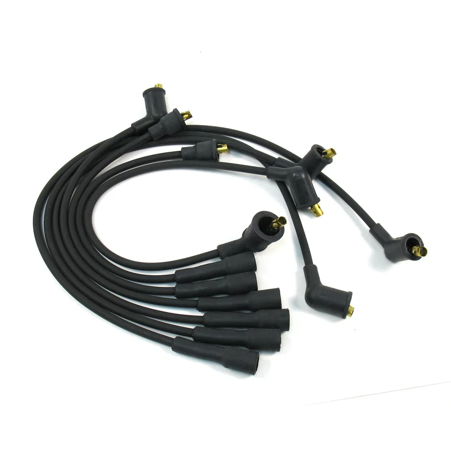 Flame-Thrower Spark Plug Wires 6 cyl Custom Fit Black
