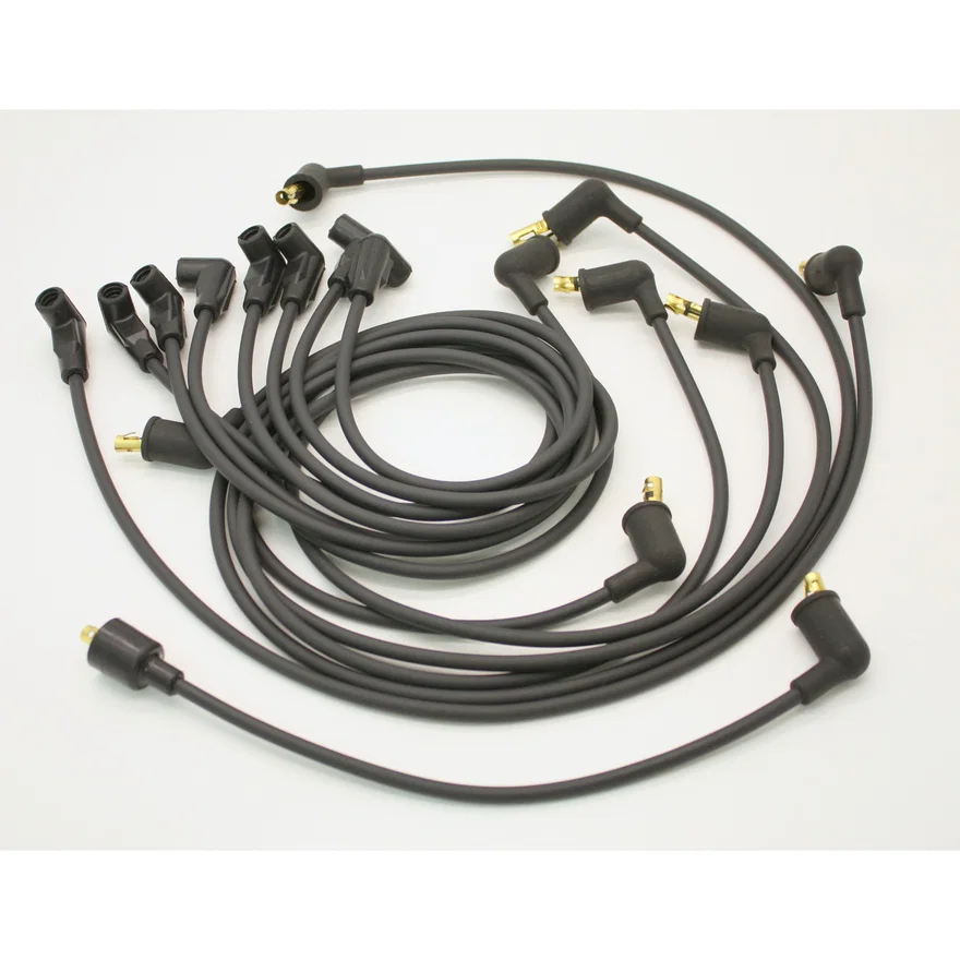 Flame-Thrower Spark Plug Wires 8 cyl Plymouth Custom Fit Black