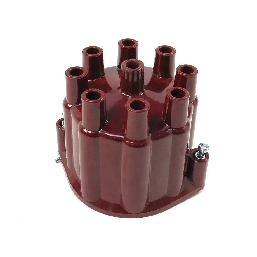 REPLACEMENT CAP FOR 8-CYLINDER FLAME-THROWER BILLET DISTRIBUTORS. RED FEMALE STYLE CAP
