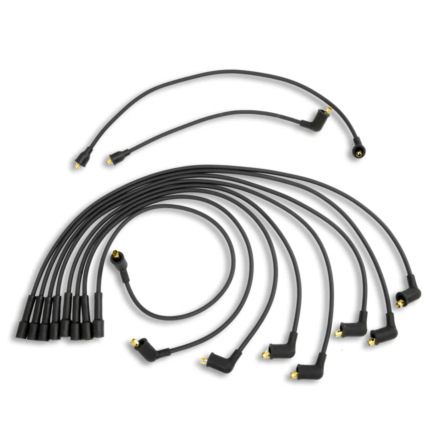 Flame-Thrower Spark Plug Wires 8 cyl Custom Fit Black