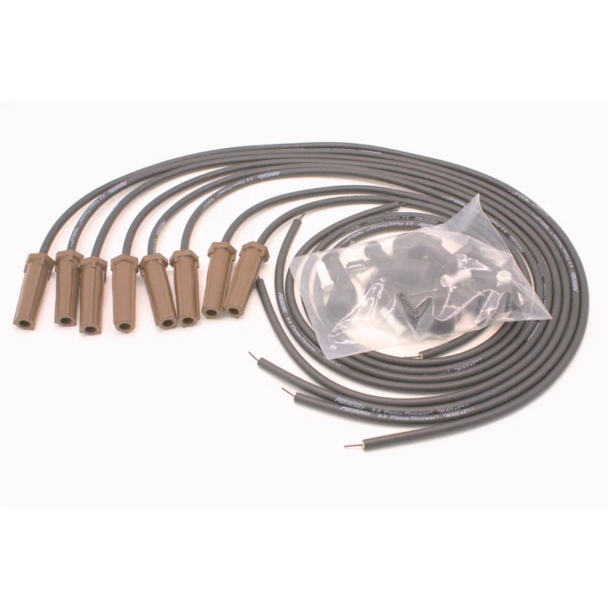 Flame-Thrower Spark Plug Wires 8 cyl 8mm Universal LS 180 Degree Black