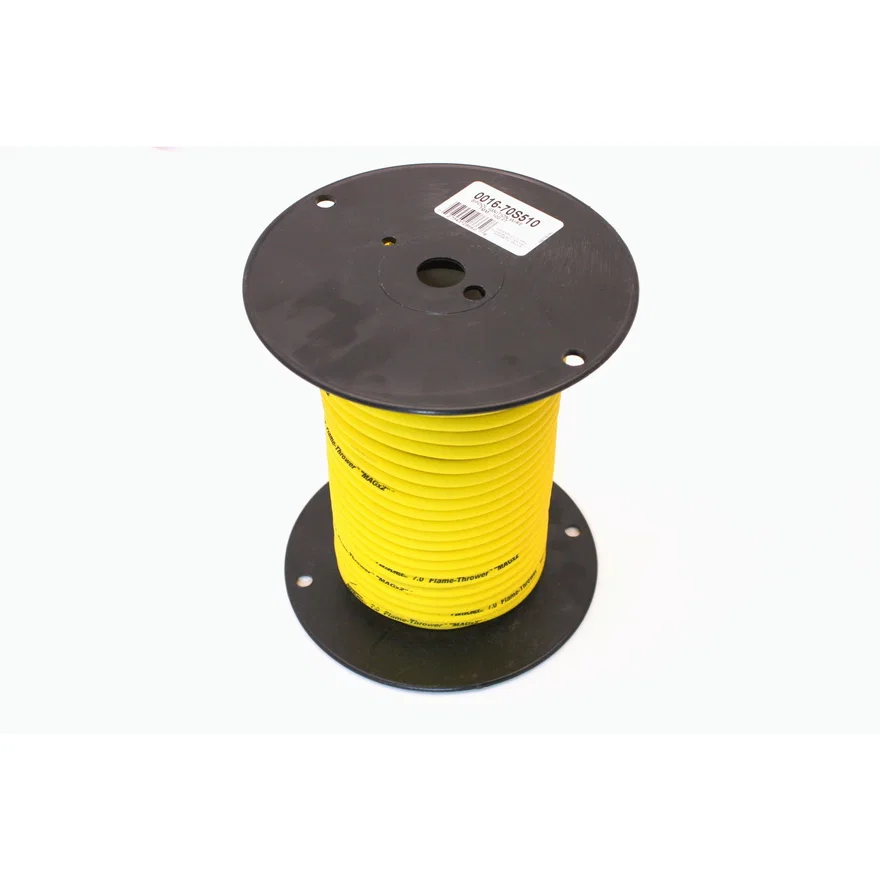 Flame-Thrower Spark Plug Wire 7mm Yellow with Black Script 100 Foot Spool