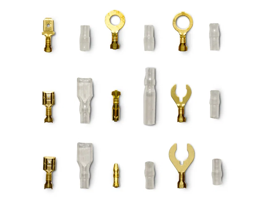 Ignition Brass Open Barrel Kit Terminal kit  (326pcs). Contains Ring and Spade terminals; Female and Male Bullet Connectors; for 22-12 AWG wire;PVC covers for terminals;